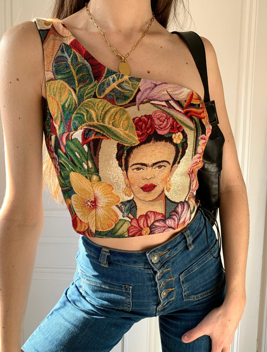 PRÉ-COMMANDE Haut asymétrique Frida Kahlo